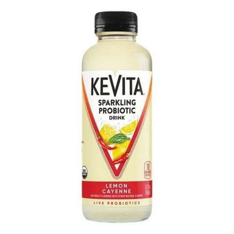 Kevita, Organic Sparkling Probiotic Refresher Drink Lemon Cayenne, 15.2 Oz (Case Of 6)