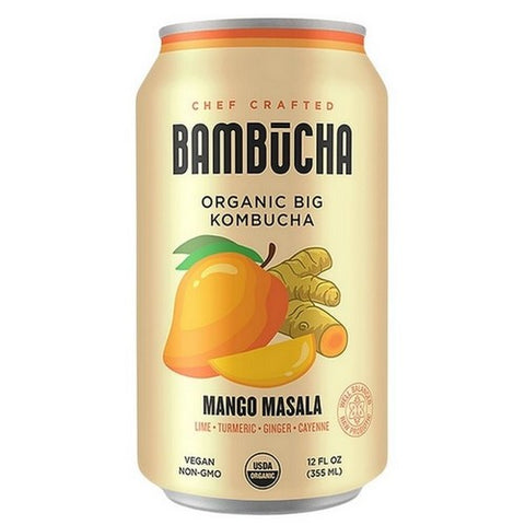 Bambucha Kombucha, Mango Masala Organic Big, 12 Oz (Case Of 12)