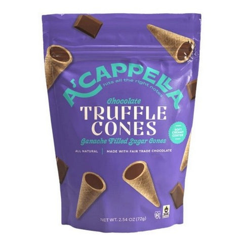 Acappella, Chocolate Truffle Cones, 2.54 Oz (Case Of 6)