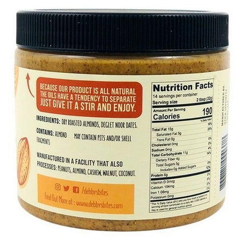 Debby's, Almond Butter With Dates, 16 Oz (Case Of 6)