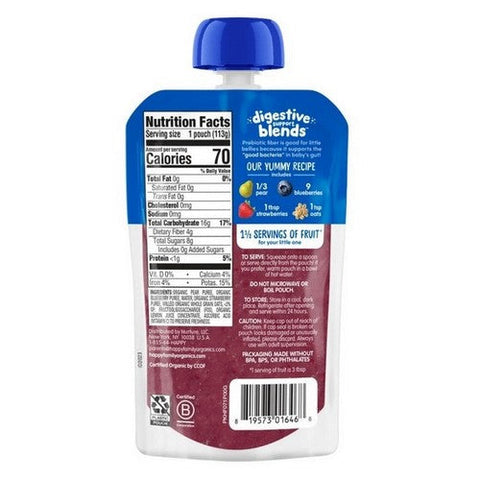 Happy Baby Food, Pear Blueberry Strawberry Oats, 4 Oz (Case Of 16) Happy Baby Food