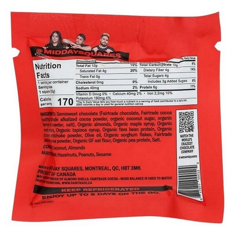 Mid-Day Squares, Almond Crunch Protein Chocolate Bars, 1.16 Oz (Case Of 12)
