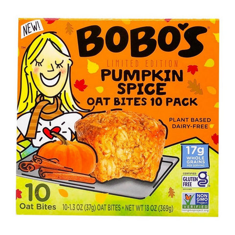 Bobos, Pumpkin Spice Oat Bites, 1.3 Oz X 10 Count (Case Of 4)