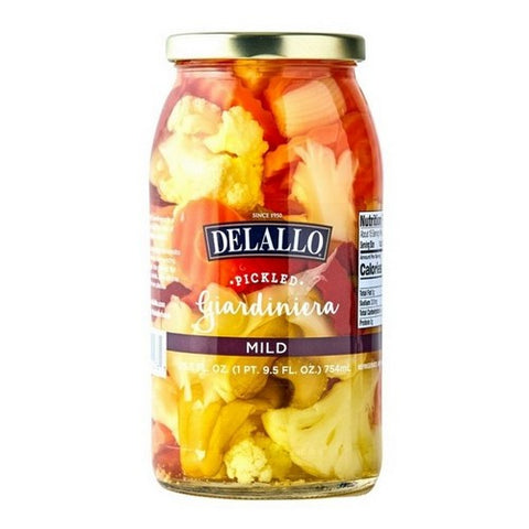 Delallo, Mild Pickled Giardiniera, 25.5 Oz (Case Of 6) Delallo