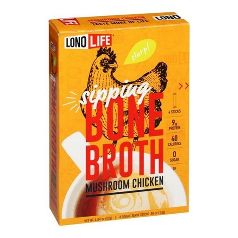 Lonolife, Sipping Bone Broth Mushroom Chicken, 0.46 Oz X 4 Count (Case Of 6)