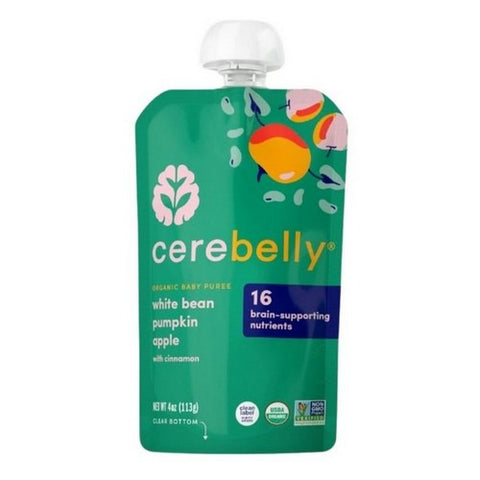 Cerebelly, White Bean Pumpkin Apple Pouches, 4 Oz X 3 Count (Case Of 6) Cerebelly