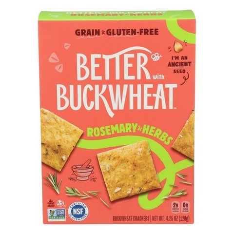 Better With Buckwheat, Rosemary Herb Crackers, 4.25 Oz (Case Of 6) Better With Buckwheat