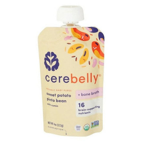 Cerebelly, Baby Puree Sweet Potato Pinto Bean, 4 Oz (Case Of 6) Cerebelly
