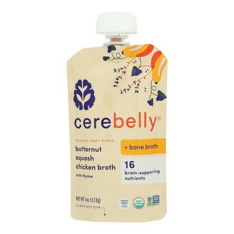 Cerebelly, Baby Puree Butternut Squash Chicken Broth, 4 Oz (Case Of 6) Cerebelly