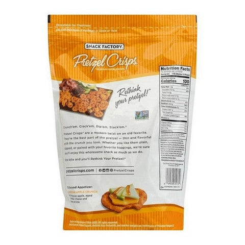 Pretzel Crisps, Snack Factory Cheddar Cheese Party Size, 14 Oz (Case Of 12) Pretzel Crisps