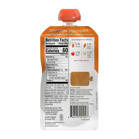 Plum Organics, Organic Baby Food Sweet Potato Mango And Millet, 3.5 Oz (Case Of 6) Plum Organics