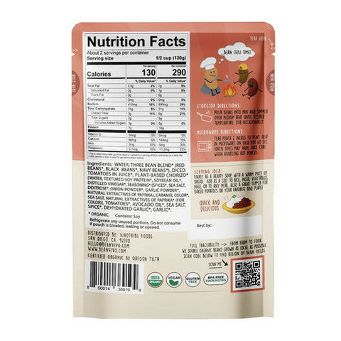 Beanvivo, Organic Three Bean Chili, 10 Oz (Case Of 6) Beanvivo