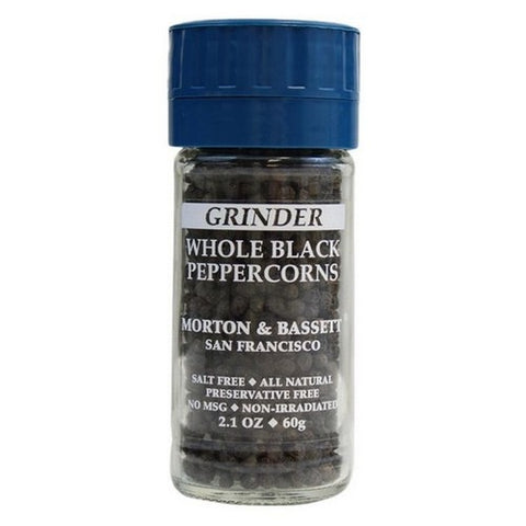 Morton & Bassett, Grinder Whole Black Peppercorns, 2.1 Oz (Case Of 12)