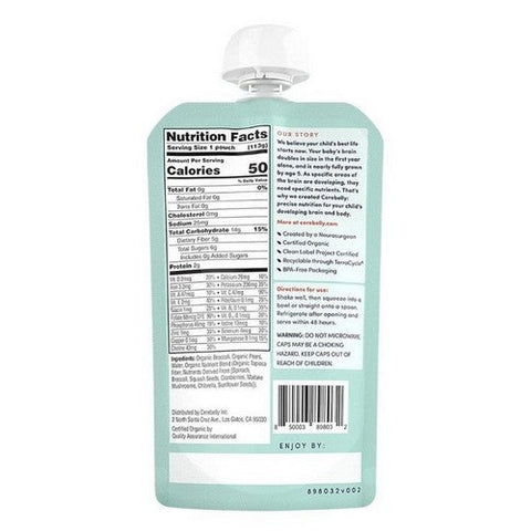 Cerebelly, Baby Puree Broccoli Pear, 4 Oz (Case Of 6) Cerebelly
