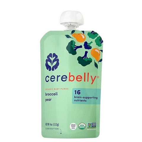 Cerebelly, Baby Puree Broccoli Pear, 4 Oz (Case Of 6)