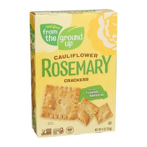 From The Ground Up, Cauliflower Rosemary Crackers, 4 Oz (Case Of 6)