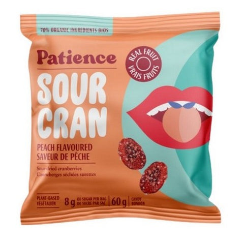 Patience Fruit & Co, Organic Cranberries Sour Peach, 2.12 Oz (Case Of 24) Patience Fruit & Co