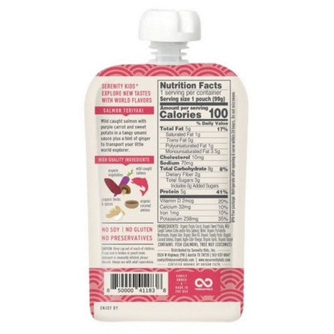 Serenity Kids, Salmon Teriyaki Baby Food Pouch, 3.5 Oz (Case Of 6) Serenity Kids