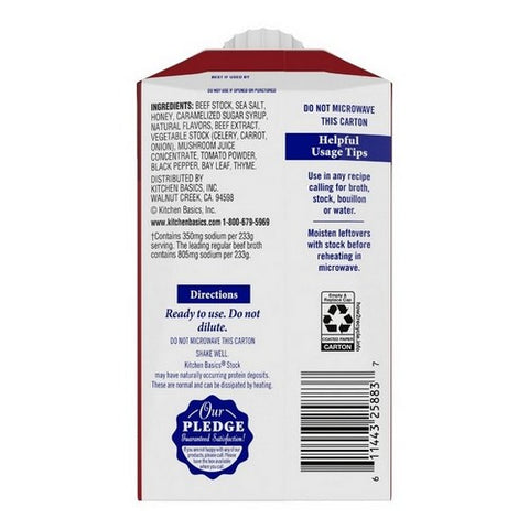Kitchen Basics, Original Beef Stock, 8.25 Oz (Case Of 12)
