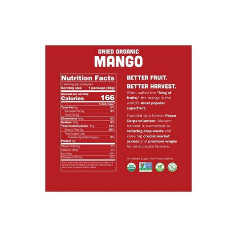 Mavuno Harvest, Organic Dried Mango, 6 Oz (Case Of 6) Mavuno Harvest