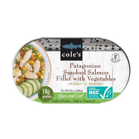 Coles, Patagonian Salmon Smoked Fillet With Vegetables, 5.6 Oz (Case Of 6)