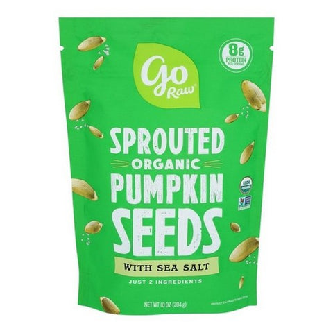 Go Raw, Organic Sprouted Pumpkin Seeds With Sea Salt, 10 Oz (Case Of 6)