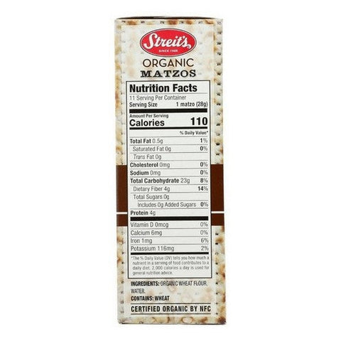 Streits, Organic Matzos, 11 Oz (Case Of 12) Streits