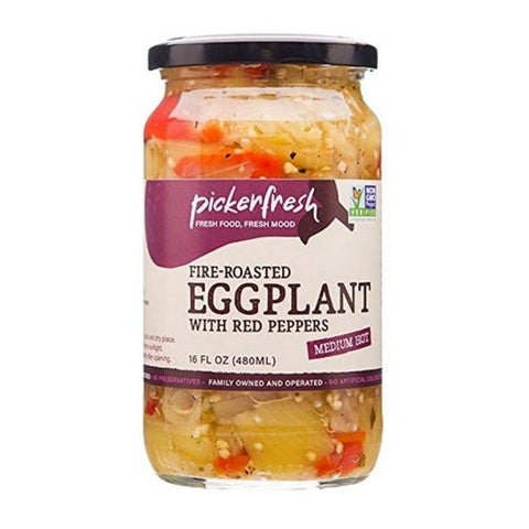Pickerfresh, Fire Roasted Eggplant With Red Pepper, 15 Oz (Case Of 6)