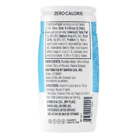 Lakanto, Liquid Monkfruit Extract Drops Vanilla, 1.76 Oz (Case Of 6)
