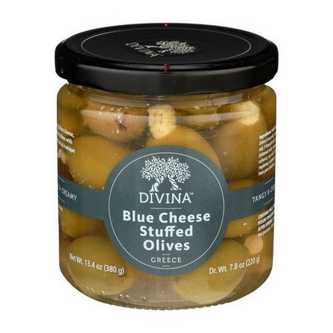 Divina, Olives Stuffed With Blue Cheese, 7.8 Oz (Case Of 6)