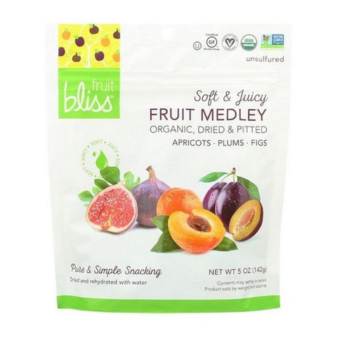 Fruit Bliss, Organic Dried And Pitted Medley Apricots Plums And Figs, 5 Oz (Case Of 6)