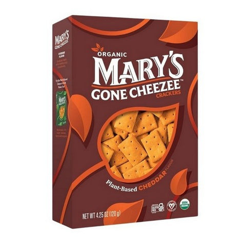 Marys Gone Crackers, Organic Cheezee Cheddar Cracker, 4.25 Oz (Case Of 6)