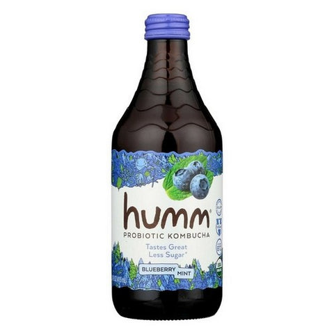 Humm Kombucha, Organic Blueberry Mint Kombucha, 14 Oz (Case Of 12)