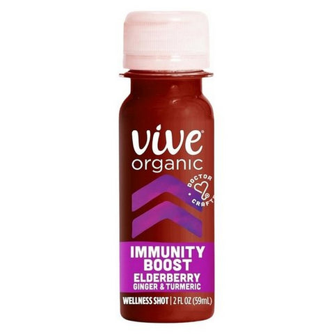 Vive Organic, Immunity Boost Wellness Shot Elderberry Ginger And Turmeric, 2 Oz (Case Of 12)