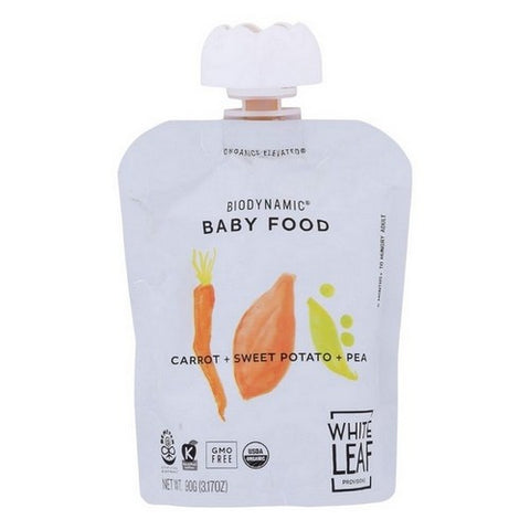 White Leaf Provisions, Baby Food Carrot Sweet Potato Pea, 90 Grams (Case Of 6)