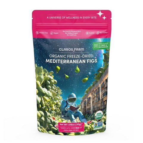 Claros Farm, Organic Freeze Dried Mediterranean Figs, 1.06 Oz (Case Of 10)