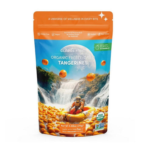 Claros Farm, Organic Freeze Dried Tangerines, 0.88 Oz (Case Of 10)