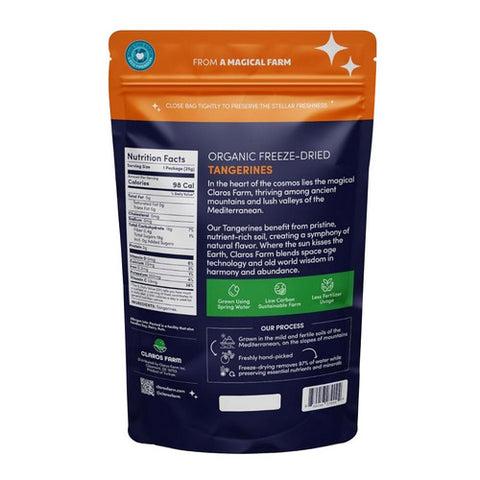 Claros Farm, Organic Freeze Dried Tangerines, 0.88 Oz (Case Of 10)