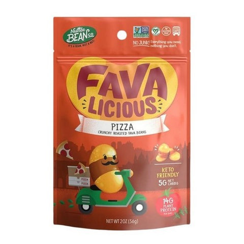 Favalicious, Crunchy Roasted Fava Beans Pizza Flavor, 2 Oz (Case Of 6)