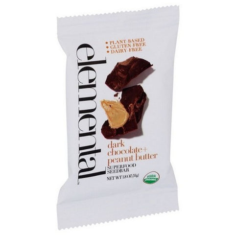 Elemental, Dark Chocolate And Peanut Butter Seed Bar, 1.8 Oz (Case Of 12)