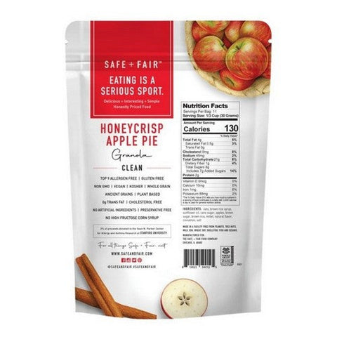 Safe Plus Fair Food Company, Honey Crisp Apple Pie Granola, 12 Oz (Case Of 6) Safe Plus Fair Food Company