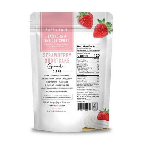 Safe Plus Fair Food Company, Strawberry Shortcake Granola, 12 Oz (Case Of 6) Safe Plus Fair Food Company
