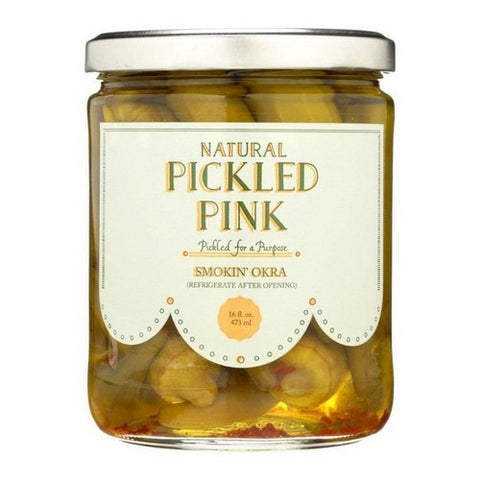 Pickled Pink, Pickled Pink Smokin Okra, 16 Oz (Case Of 6)