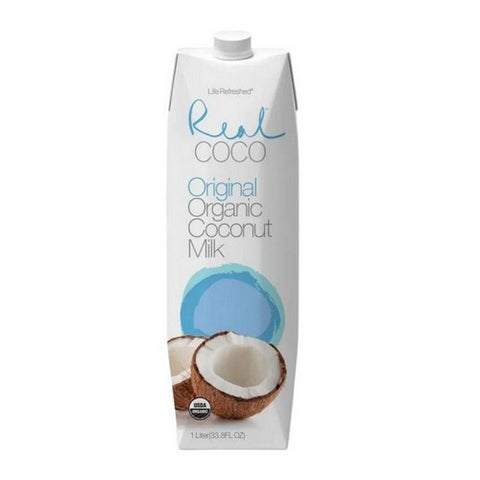 Real Coco, Origianl Organic Coconut Milk, 1 Litre (Case Of 6)