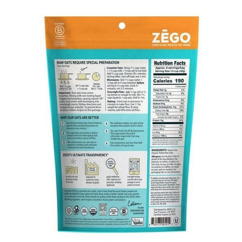 Zego, Organic Oats Double Protein Bag, 14 Oz (Case Of 5) Zego