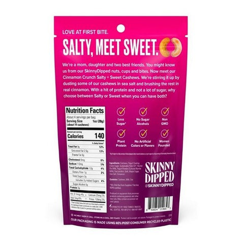 Skinny Dipped, Cinnamon Crunch Cashews, 4 Oz (Case Of 10)