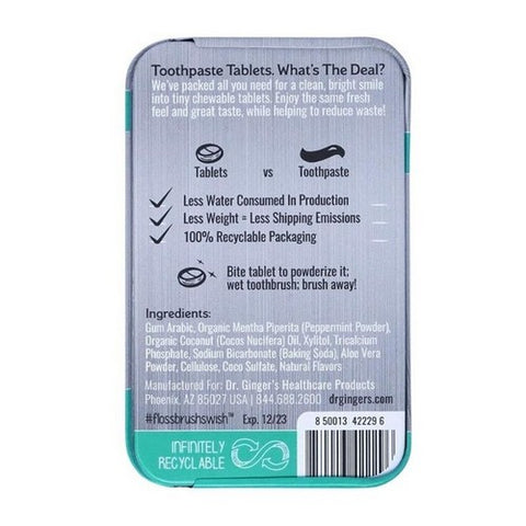 Dr.Ginger's, Coconut Mint Toothpaste Tablets, 0.75 Oz (Case Of 6)