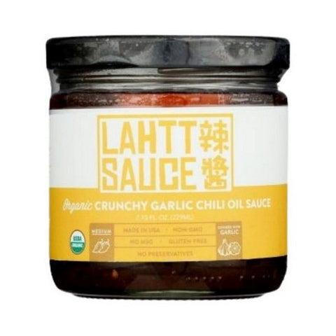 Lahtt Sauce, Organic Crunchy Garlic Chili Oil Sauce, 7.75 Oz (Case Of 6)