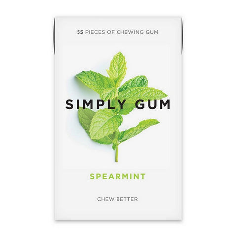 Simplygum, Spearmint Gum, 55 Count (Case Of 6)