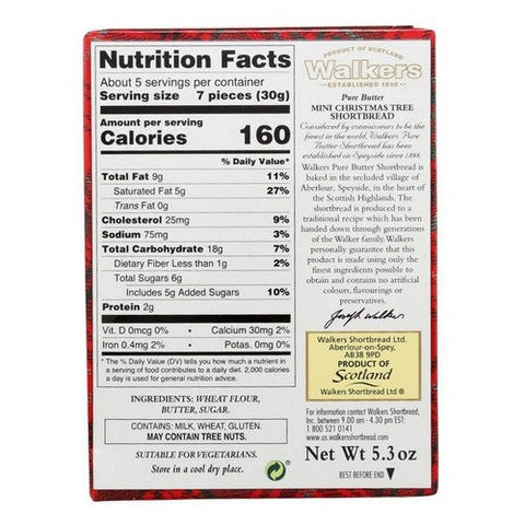 Walkers, 3D Christmas Tree Cookies, 5.3 Oz (Case Of 10) Walkers